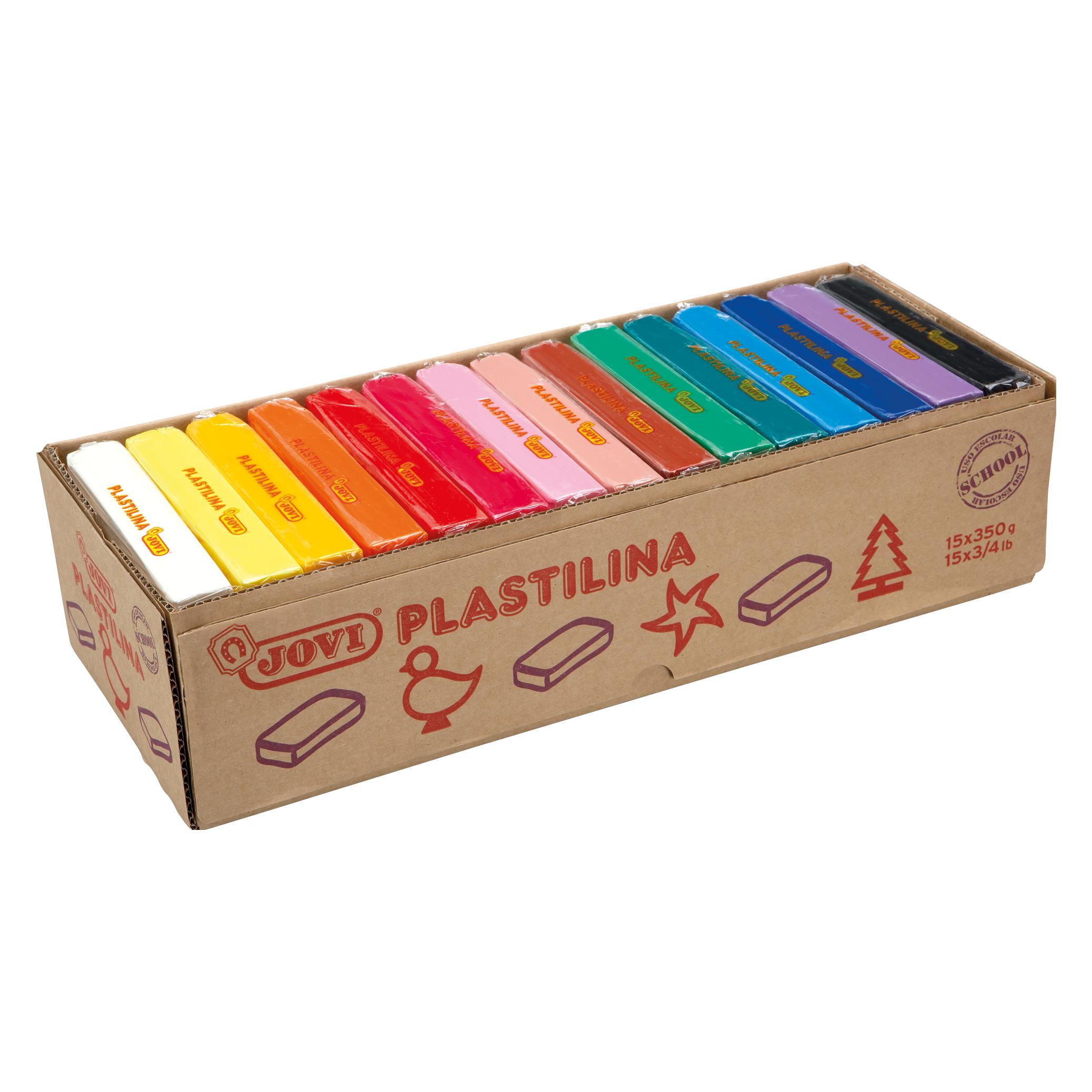 Jovi Knetmasse Plastilina bunt 15 Stangen a 350g, sortiert (72S-JV)