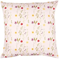IB Laursen Kissenbezug rosa mit Gartenblumen, 60 x 60 cm