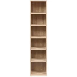 En.Casa, Regal, CD Regal Tynset 90x20x20 cm mit 6 Fächern Sonoma-Eichenoptik (20 x 20 x 90 cm)