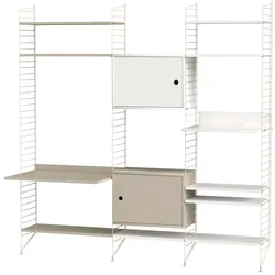 Regalwand mit Arbeitsplatz Beige