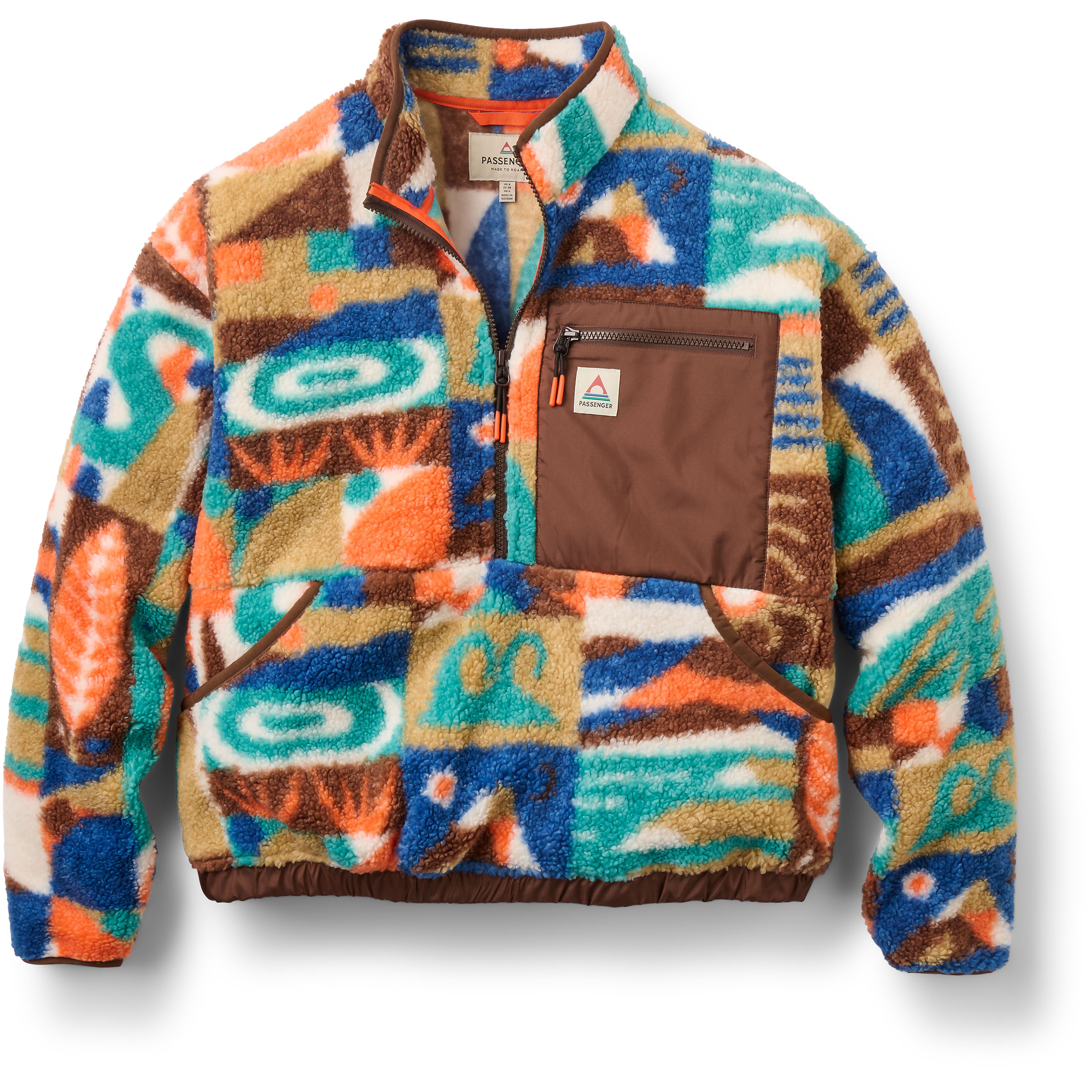 Passenger Ravi Recycled Sherpa Fleece Damen Pullover braun Größe XXS Lifestyle Elastisch
