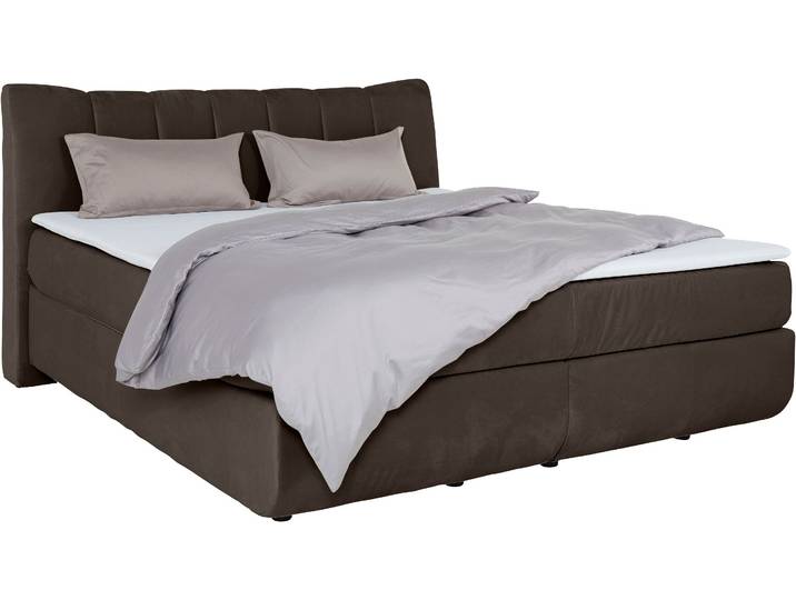 Boxspringbett HOME AFFAIRE Océane , braun, B:190cm L:221cm, Komplettbetten, Boxspringbett, Bodenfrei- wirkt freischwebend, verschiedene Härtegrade (auch H4)