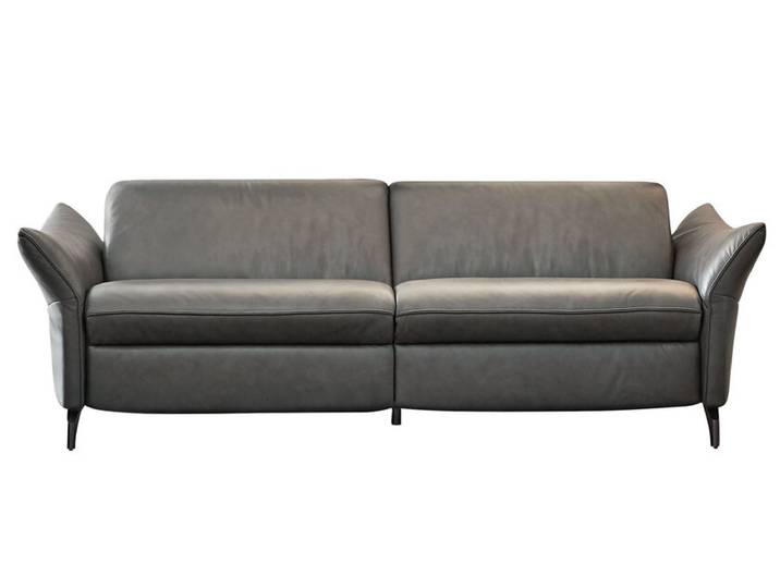Ledersofa 3-Sitzer MAINSTADT zinngrau