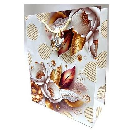 Teka Matte Dekotasche 26x32x12cm weisse Blumen (47994046)