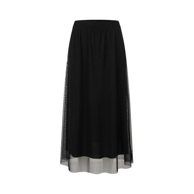 Maxirock CLOUD 5IVE "CLOUD 5IVE Mesh Skirt", Damen, Gr. L, schwarz, 95% Polyester, 5% Elasthan, unifarben, normal, Röcke Maxirock