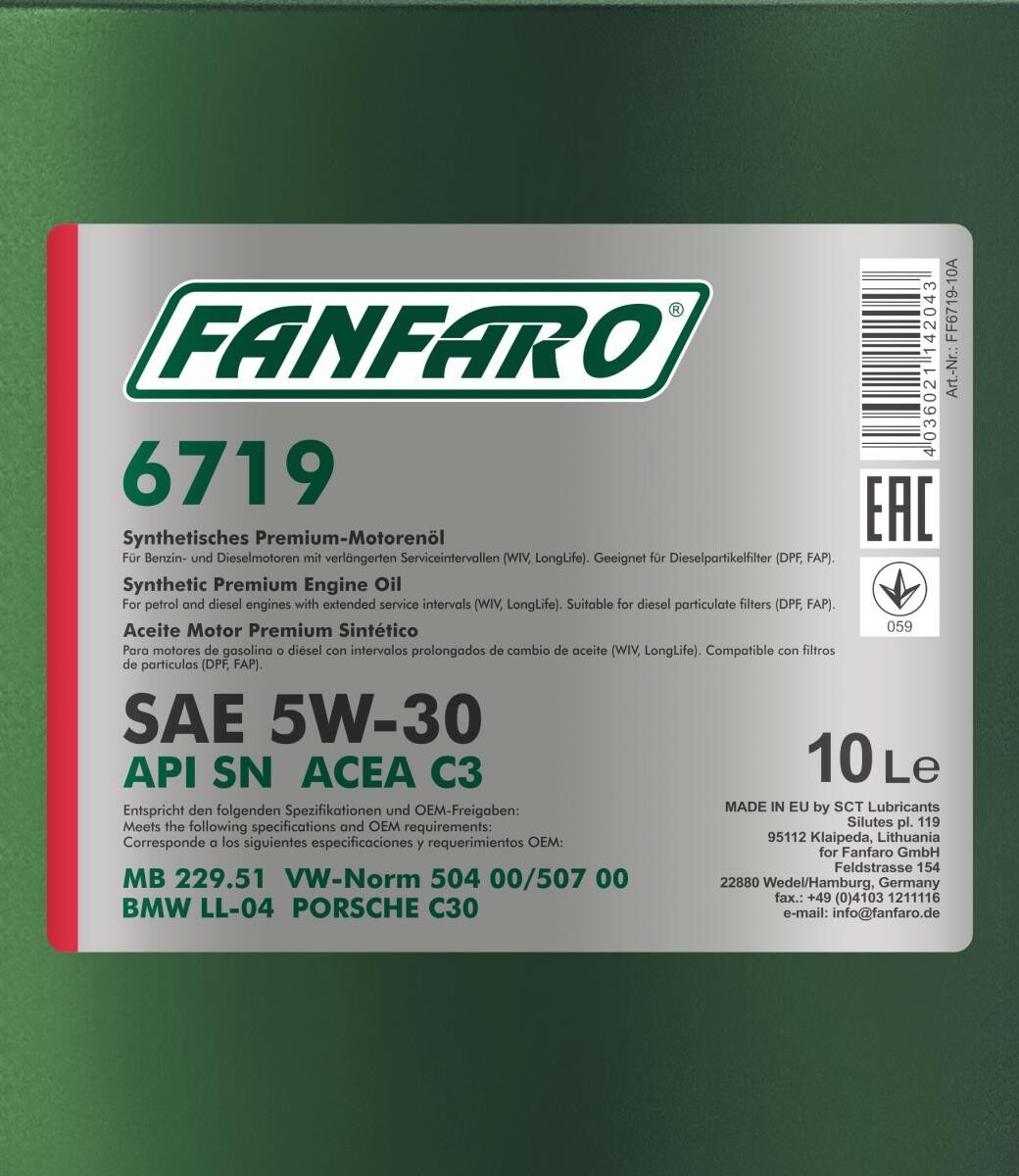 FANFARO FF6719-10 Moottoriöljy