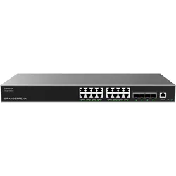 Grandstream GWN7812P Layer-3 Managed Switch 16-Port PoE (16 Ports), Netzwerk Switch, Grau