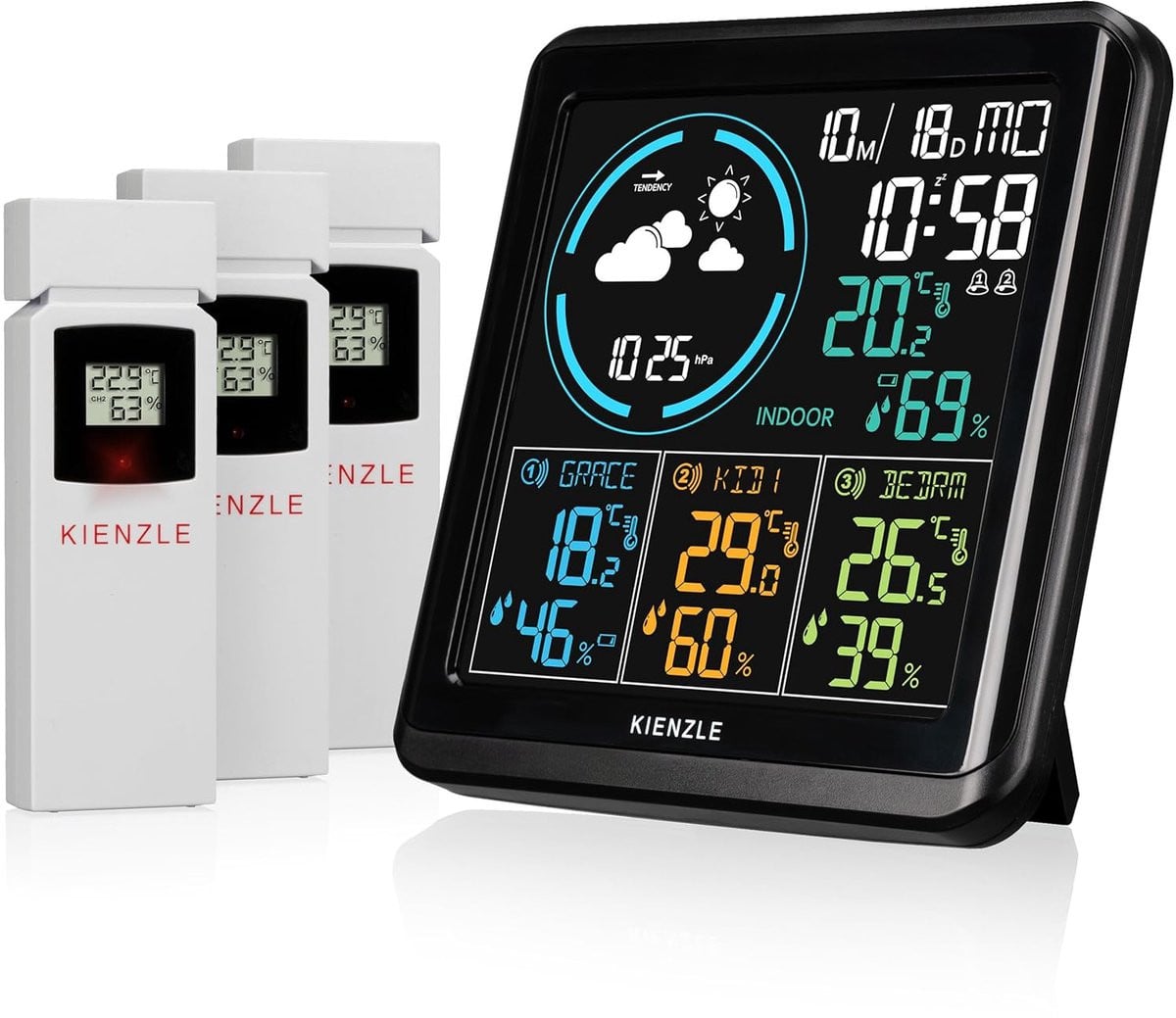 Weerstation met hygrometer, thermometer en vochtmeter