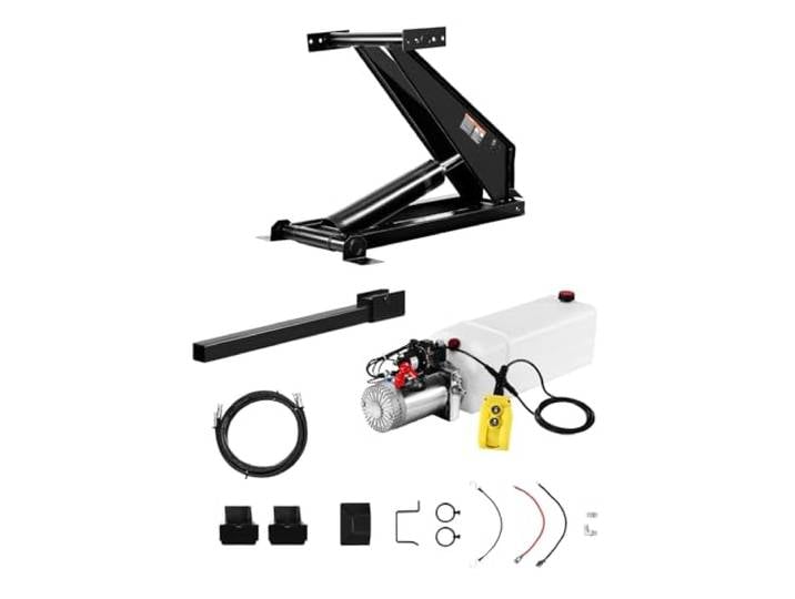 VEVOR Système de Levage Hydraulique de Camion-benne Capacité 10 T\, Kit de Mini Centrale Hydraulique pour Remorque Basculante avec Pompe Hydraulique 12 V\, pour Camion à Benne Basculante\, Transport