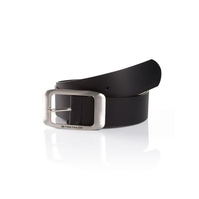 Ledergürtel TOM TAILOR "TTAMY", Damen, Gr. 90, schwarz, Rindsleder, Gürtel Ledergürtel, 4 cm breiter Damengürtel, modisch vielseitig