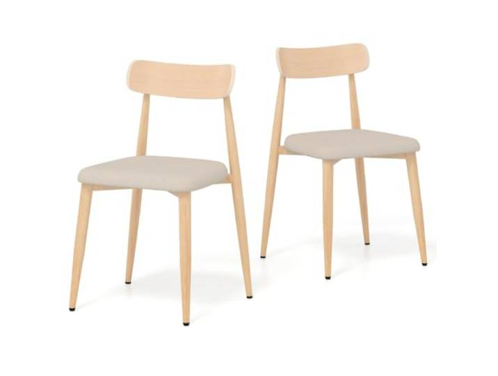 Helloshop26 2 Esszimmerstühle, 49 x 48 x 79 cm, ergonomischer Komfort, modernes Design, aus Metall, Eiche, 20_0018638