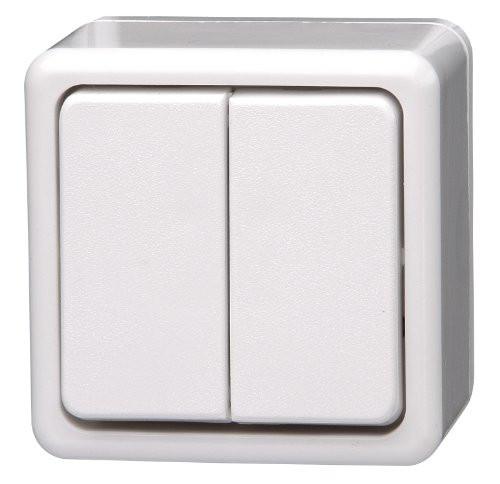 Kopp 513502002 serieschakelaar opbouw, 10 A, 250 V, arctisch wit