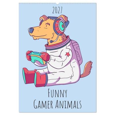 Funny Gamer Animals (Wall Calendar 2027 DIN A2 portrait), CALVENDO 12 Month Wall Calendar