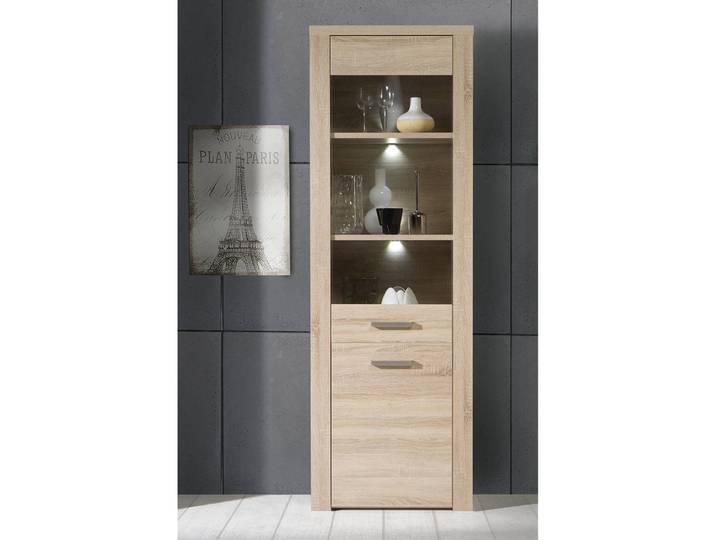 Standvitrine 67 x 198 x 41cm Braun
