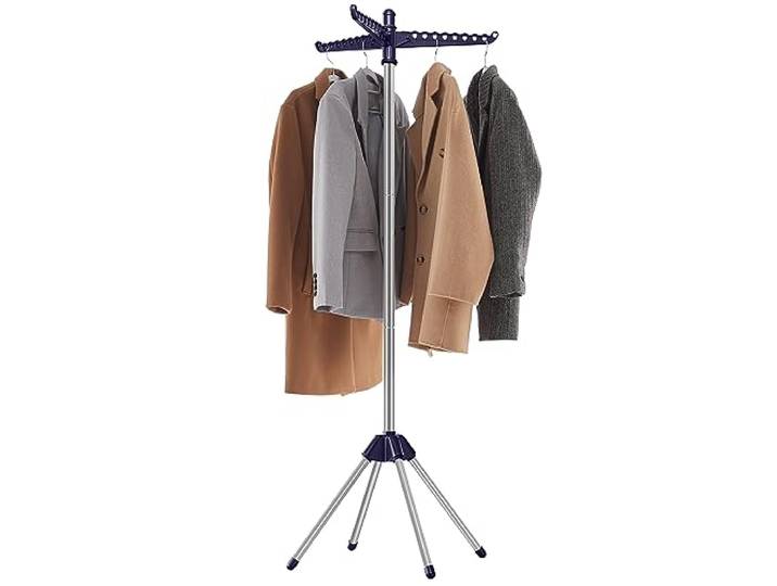 SONGMICS Wäscheständer Klappbar, 3 Drehbare Arme, Edelstahl, 156,5 cm