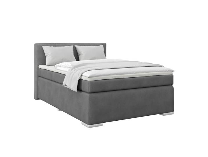 Boxspringbett mit Matratze 140x200 Mira dunkelgrau