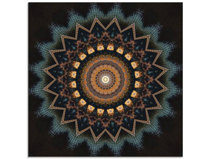 Glasbild ARTLAND Mandala kosmisches Bewusstsein , beige (farbe bild(er): naturfarben), B:40cm H:40cm, Bilder, Glasbild, in verschiedenen Grössen