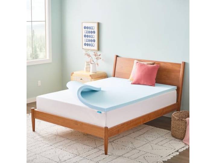 LINENSPA Matratzenauflage aus Memory-Schaum, 5,1 cm, Gel-infundierter Memory-Schaum, Plüsch-Gefühl, kühlend und druckentlastend, CertiPUR-Zertifiziert, Schlafsaal-Essentials – Queen-Size-Größe