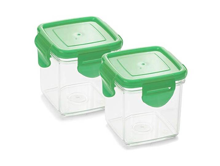 Genius Nicer Dicer Quick Auffangbehälter inkl. Frischhaltedeckel in grün 200ml (4 Teile) Auffangbox Auffangdose Dose - zum Hineinschneiden, Aufbewahren und Transportieren