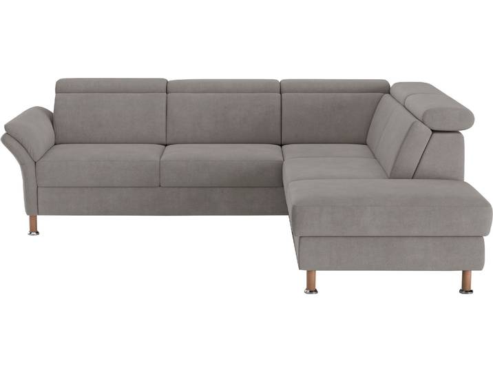 Ecksofa, Grau, 259x227 cm, 100% Polyester, Mit Relaxfunktion, Modern, Home-affaire