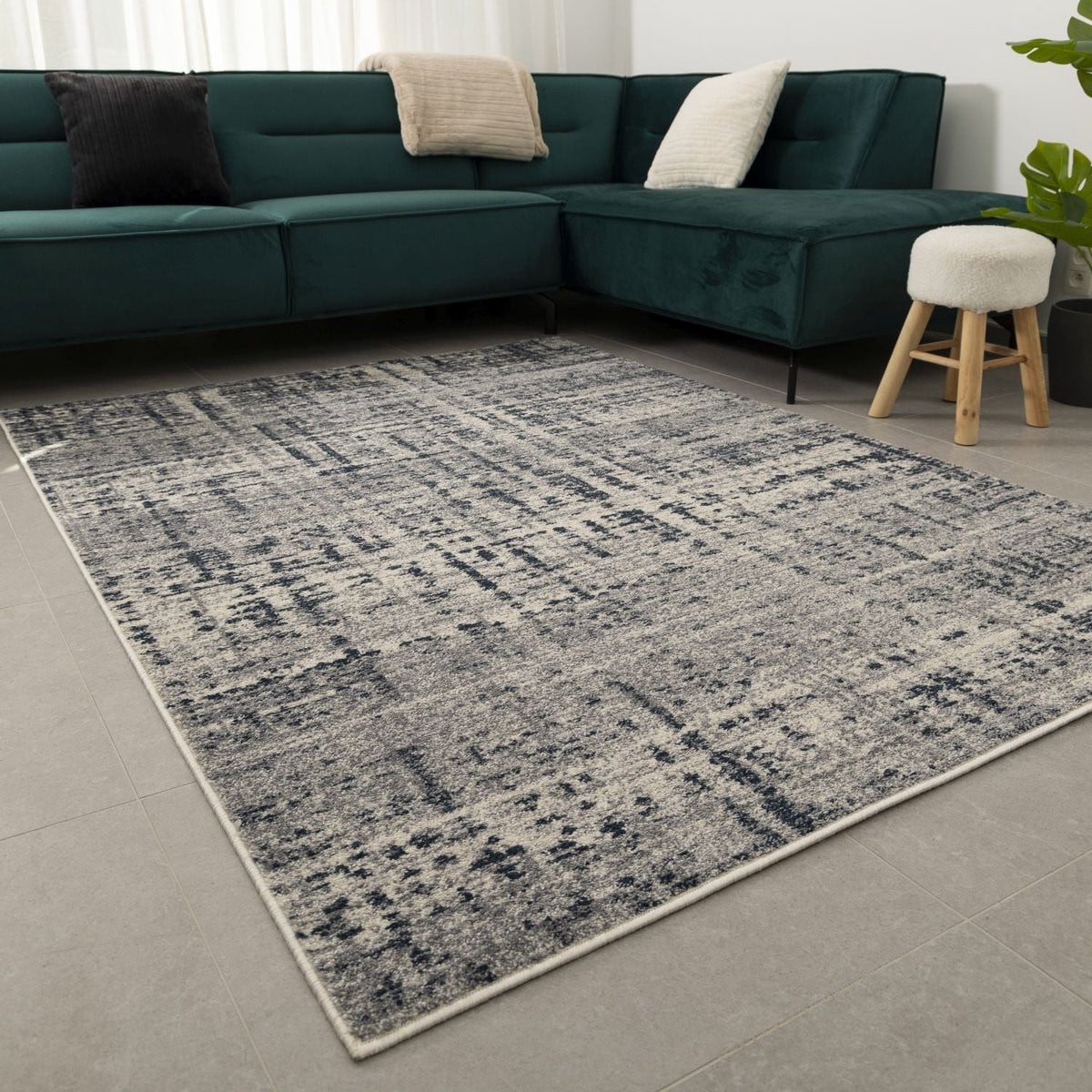 Koho Modern Belgian Laagpolig Vloerkleed - Blauw - 160 x 220 cm