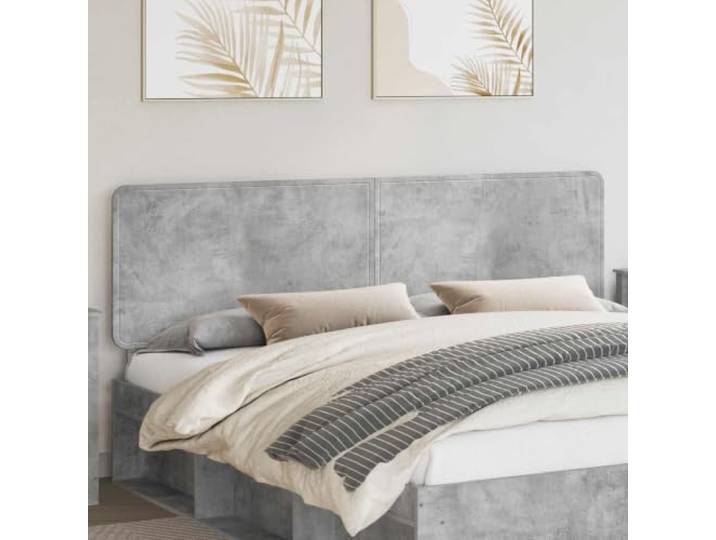 RJPLMFV Kopfteil, grau, Beton, Holz Modernes Design, saubere Verarbeitung, rechteckig, leicht zu reinigen, einfache Montage