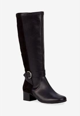 Women's Max Wide Calf Boot by Ros Hommerson in Black Leather Suede (Size 7 M)