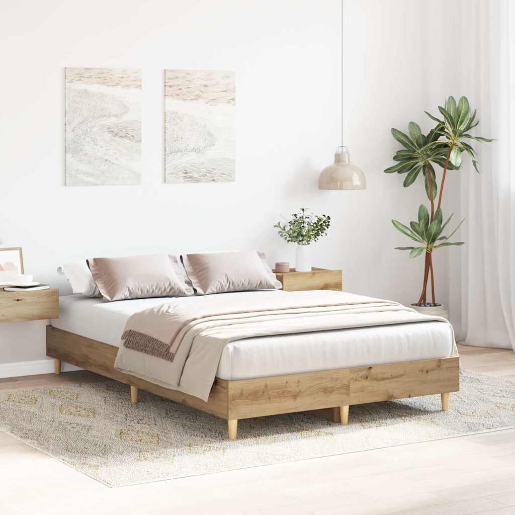 Alpen Home Bed Frame No Mattress Engineered Wood Artisan Oak Double (4'6)