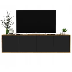 TV-LOWBOARD Apollo2 Wotan Eiche / Schwarz matt 150 cm