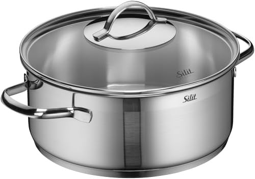 Silit Achat Braadpan met deksel, Zilver, 24 cm, 4,1 liter