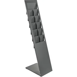 Prospektständer PLANAR, 6x A4 dunkelgrau, Stahl
