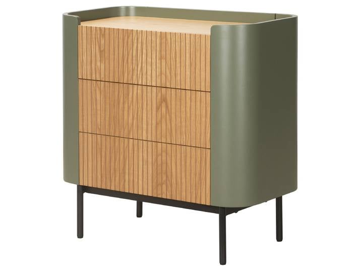 Kommode EKKOR 80cm Grün/Beige/Olivgrün/Eiche