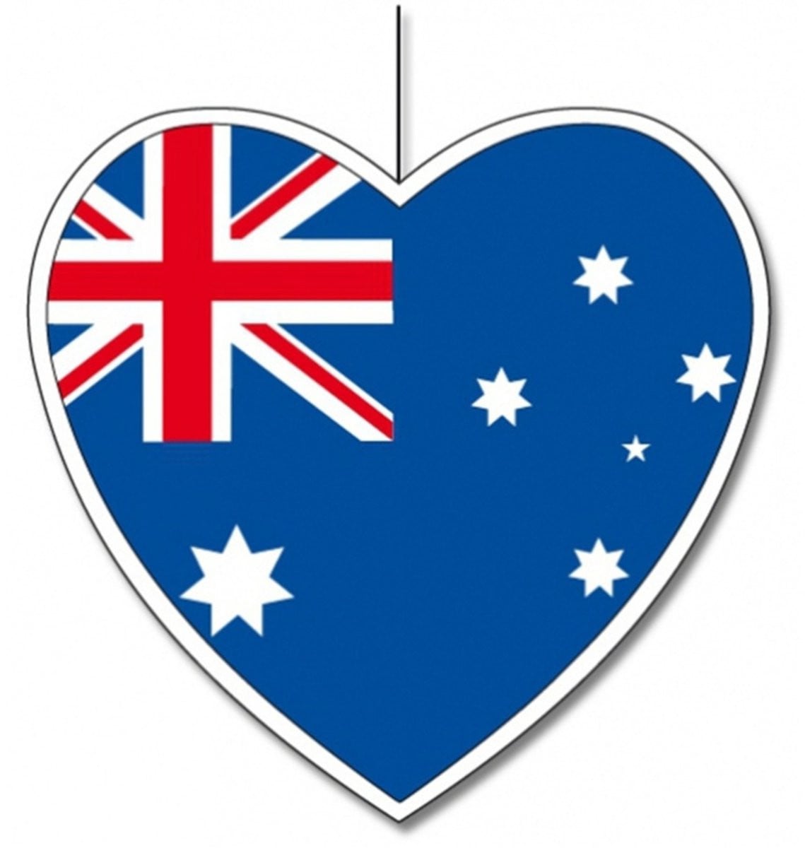 Hangdecoratie Hart Australië - Australische vlag versiering - 14 cm