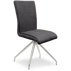 2er-Set Stuhl Milano Mikrofaser Schwarz Carbon