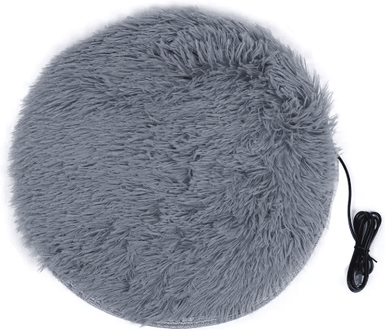 Inspire Picks USB Heated Plush Pet Bed Pad For Cats & Small Dogs gray