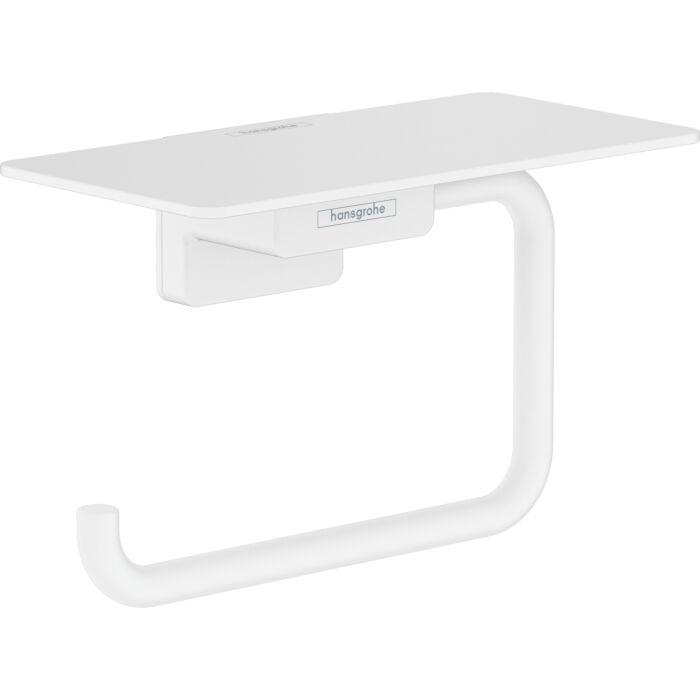 hansgrohe AddStoris Papierrollenhalter 41772700 mit Ablage, Wandmontage, Metall, mattweiß