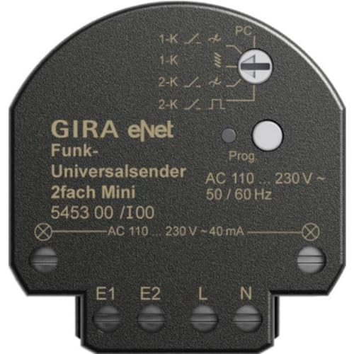 Gira eNet draadloze universele zender Mini 2-voudig 545300