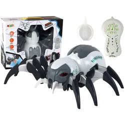 Große ferngesteuerte RC-Spinne, batteriebetrieben, weiß und grau