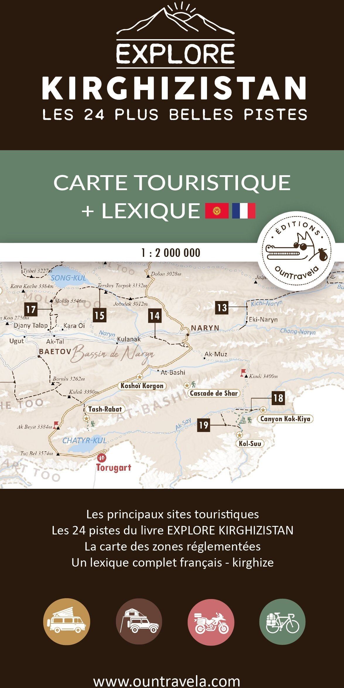 Carte touristique - Kirghizistan   OunTravela