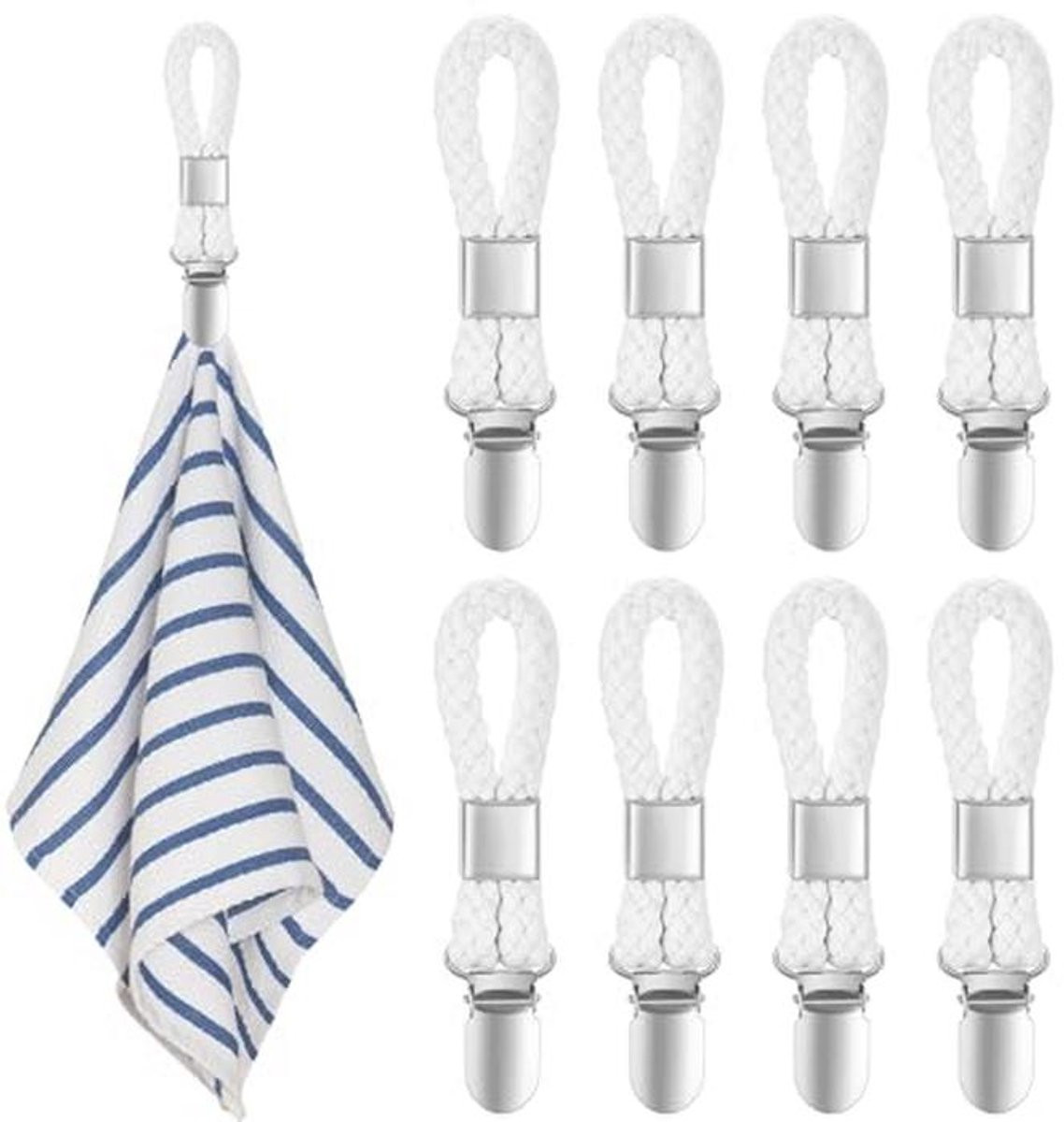 Handdoekclips - Set van 8 handdoekklemmen voor de keuken en badkamer