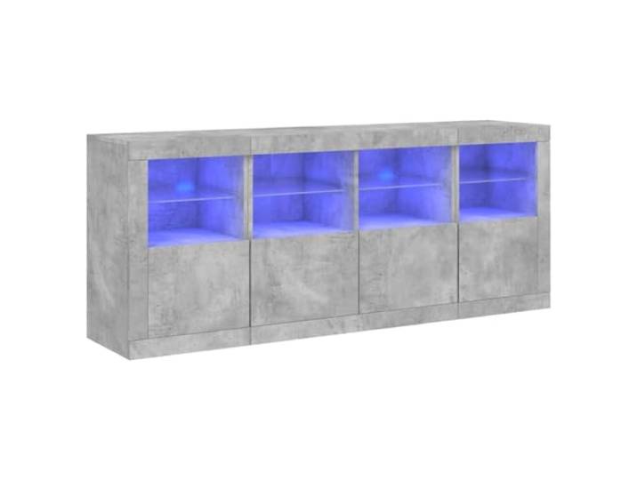 vidaXL Sideboard mit LED-Leuchten Betongrau 163x37x67 cm