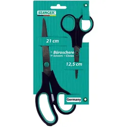 STANGER Büroscheren Scheren-Set, schwarz-grün