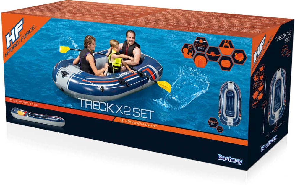 Bestway Canot pneumatique Hydro-Force Treck X2 Set 255x127 cm 61068