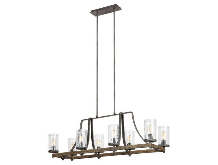 Elstead Lighting Kronleuchter Angelo, Grau, Eichefarben, Metall, 65.1x40.6x116.8 cm, RoHS, höhenverstellbar, Lampen & Leuchten, Innenbeleuchtung, Hängeleuchten, Kronleuchter