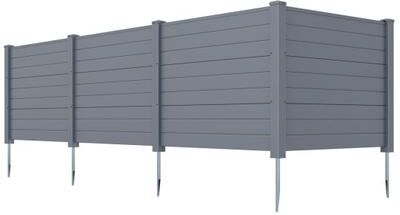 Costway Set of 2 48 x 38 Inch Air Conditioner Fence 2 Panels with Metal Ground Stakes-Gray