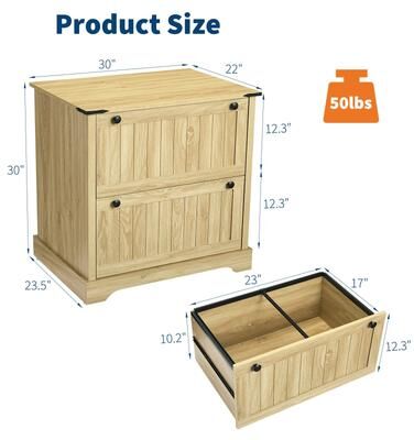Garvee "Farmhouse File Cabinets with 2 Drawers,30"" File Cabinets with Hanging File Folders for Documents"