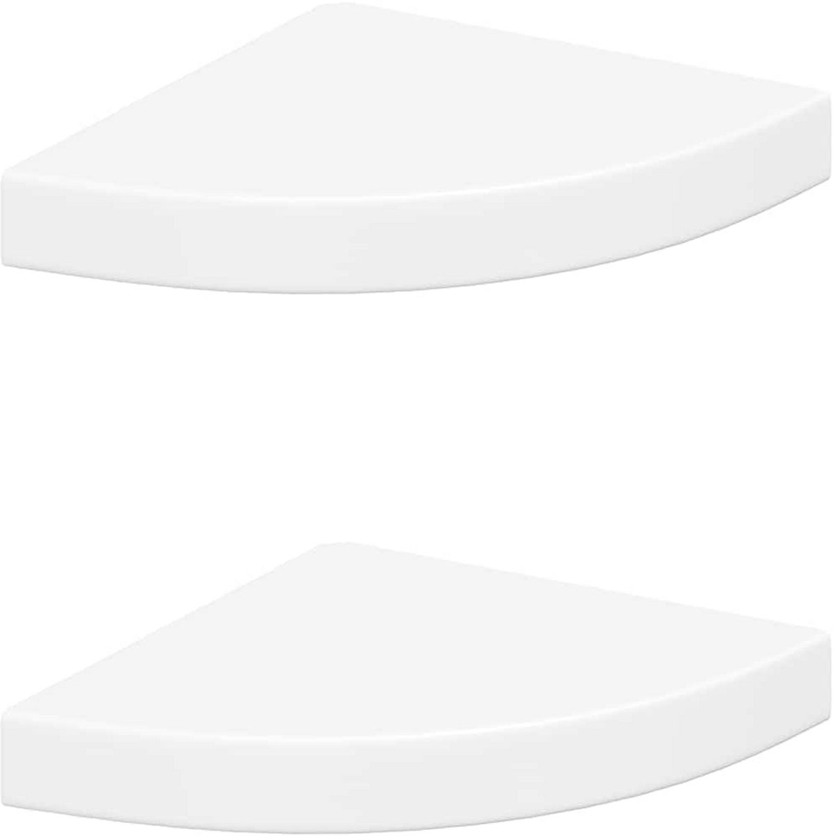 Set van 2 witte zwevende hoekwandplanken voor wandmontage