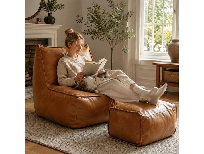 VUZINIC Sessel Lederimitat-Sessel mit bequemer Rückenlehne, hochdichter Schaumfüllung (2-St), für Wohn- & Schlafzimmer, braun