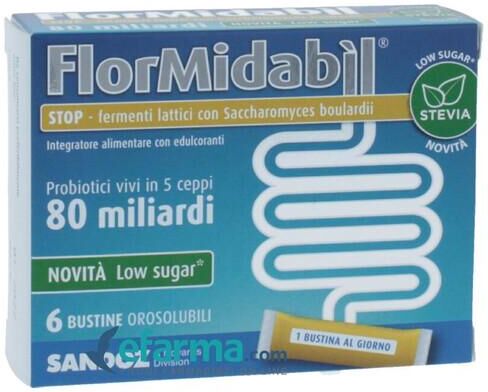 Flormidabil Stop Con Stevia Integratore Contro la Diarrea 6 Bustine