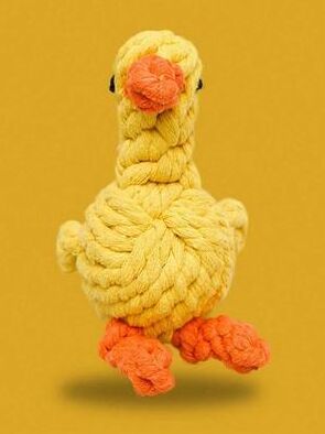 Inspired Finds Hand Woven Cotton Rope Dog Chew Toy For Small & Medium Dogs little Duck